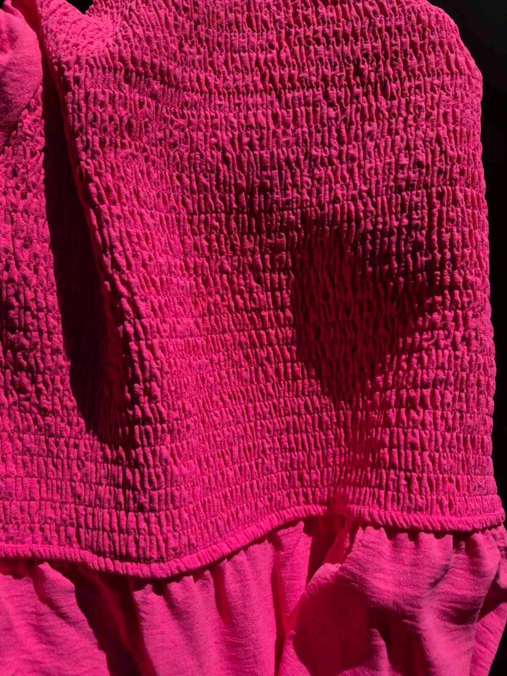 Coloody Fuchsia Pink Smocked Tiered Maxi Dress Flutter Sleeve Plus Size 2XL - Picture 11 of 13
